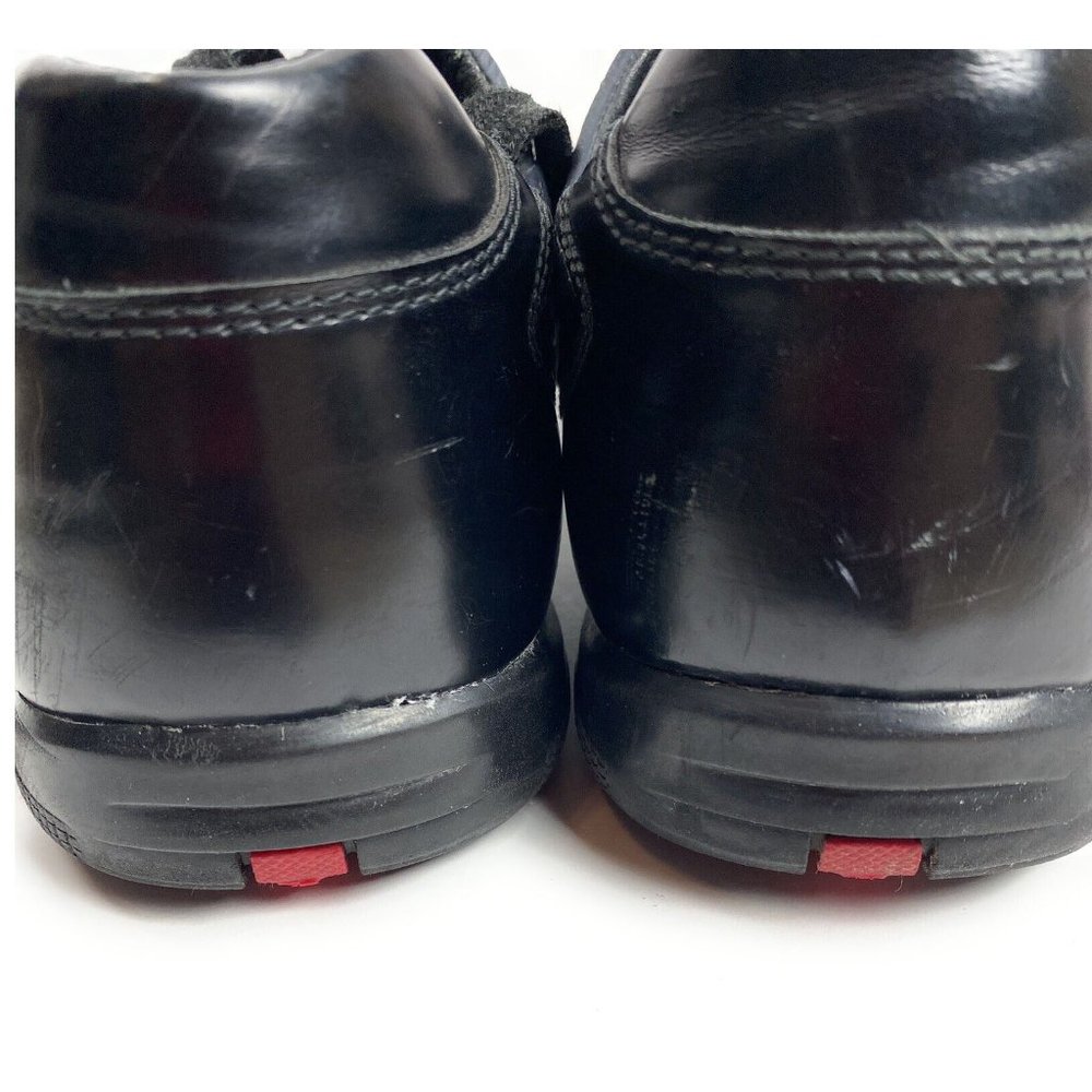 Prada Leather Shoes Sneaker Black Blue Size 8 - Picture 6 of 10